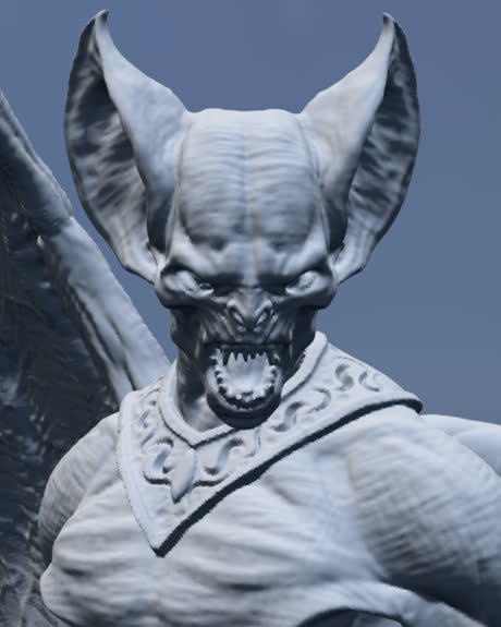 The same miniature with a zenithal prime, lit from above